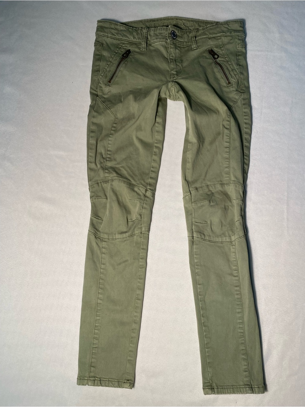 Y2K Utility American Eagle Low rise Women’s Olive Green Skinny Ankle Jeggings